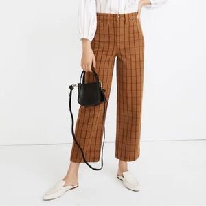 Madewell Slim Emmett Wide-Leg Crop Pants in Eberhart Plaid